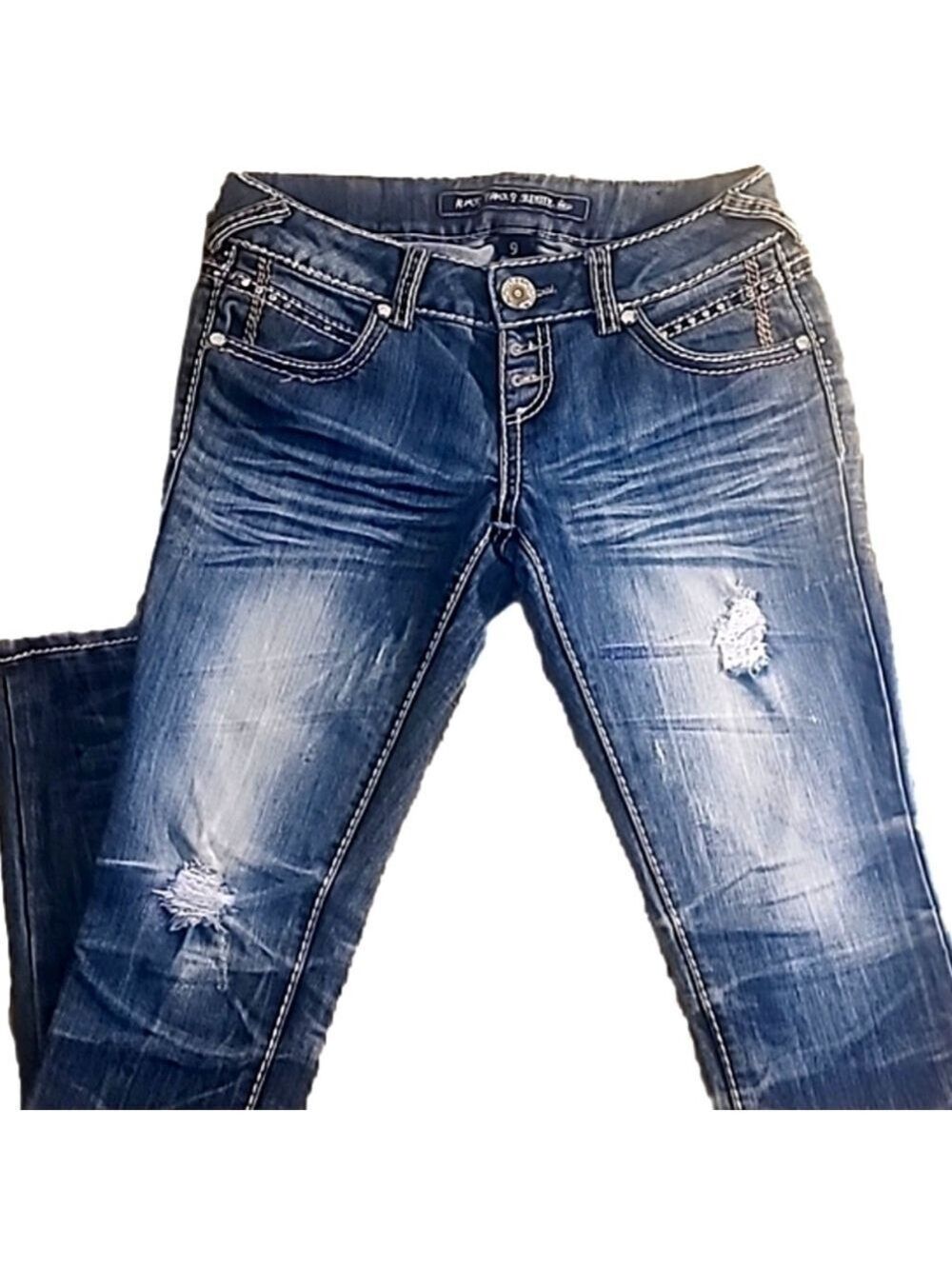 Almost Famous Embellished Button Premium Jeans--NWOT!